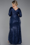Robe Grande Taille Longue Squameuse Bleu Marine ABU3258