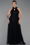 Robe de Soirée Grande Taille Longue Noir ABU3253