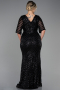 Robe de Soirée Grande Taille Longue Noir ABU900