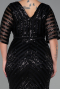 Robe de Soirée Grande Taille Longue Noir ABU900