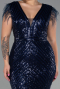 Robe de Soirée Longue Bleu Marine ABU1044