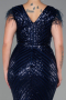 Robe de Soirée Longue Bleu Marine ABU1044