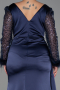 Robe Grande Taille Longue Bleu Marine ABU3237