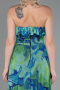 Robe De Soirée Longue Motif Vert ABU3086