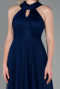 Robe De Soirée Longue Bleu Marine ABU3252