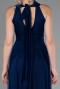 Robe De Soirée Longue Bleu Marine ABU3252