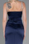 Robe De Soirée Satin Longue Bleu Marine ABU3198