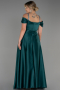 Robe de Soirée Grande Taille Longue Satin Émeraude ABU3277