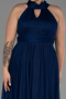 Robe De Soirée Grande Taille Longue Bleu Marine ABU3253