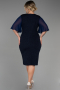 Robe de Soirée Grande Taille Midi Bleu Marine ABK1826