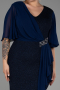 Robe de Soirée Grande Taille Midi Bleu Marine ABK1826