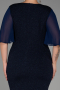 Robe de Soirée Grande Taille Midi Bleu Marine ABK1826