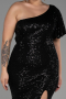 Robe Grande Taille Longue Noir ABU1893