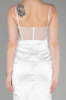 Robe de Soirée Longue Satin Blanc ABU3312