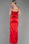 Robe de Soirée Longue Satin Rouge ABU3312