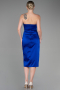 Robe de Cérémonie Midi Satin Bleu Saxe ABK1845
