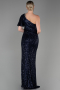 Robe Queue de Poisson Longue Bleu Marine ABU1891