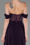 Robe de Soirée Longue Mousseline Violet Foncé ABU3310