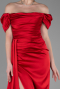 Robe de Fiançaille Longue Satin Rouge ABU1606