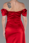 Robe de Fiançaille Longue Satin Rouge ABU1606