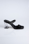 Chaussons de Soirée à Talon Cuir Noir AB219