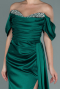 Robe de Soirée Longue Satin Émeraude ABU2661