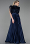 Robe de Soirée Longue Bleu Marine ABU3326