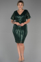 Robe De Soirée Grande Taille Courte Émeraude ABK686