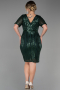 Robe De Soirée Grande Taille Courte Émeraude ABK686