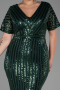 Robe De Soirée Grande Taille Courte Émeraude ABK686