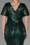 Robe De Soirée Grande Taille Courte Émeraude ABK686