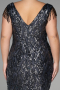 Robe De Invitation Grande Taille Midi Anthracite ABK1873