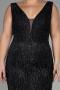 Robe De Fiançailles Grande Taille Longue Noir ABU3368