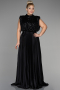 Robe Grande Taille Longue Noir ABU3341