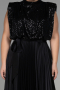 Robe Grande Taille Longue Noir ABU3341