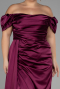Robe De Soirée Grande Taille Satin Longue Couleur Cerise ABU1626