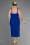 Robe De Invitation Grande Taille Midi Bleu Saxe ABK1882