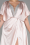 Robe De Fiançailles Grande Taille Longue Satin Beige ABU3442