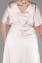 Robe De Fiançailles Grande Taille Longue Satin Beige ABU3442