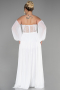 Robe De Soirée Grande Taille Mousseline Longue Blanc ABU6142