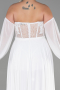 Robe De Soirée Grande Taille Mousseline Longue Blanc ABU6142