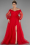 Robe Grande Taille Longue Rouge ABU1535