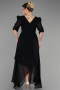 Robe Grande Taille Midi Mousseline Noir ABK1083