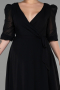 Robe Grande Taille Midi Mousseline Noir ABK1083