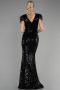 Robe de Soirée Longue Noir ABU881