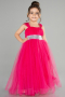 Robe De Soirée Enfants Longue Fushia ABU3031
