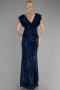 Robe Queue de Poisson Longue Bleu Marine ABU1481