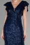 Robe Queue de Poisson Longue Bleu Marine ABU1481
