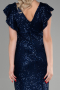 Robe Queue de Poisson Longue Bleu Marine ABU1481