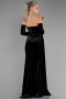Robe De Soirée Velours Longue Noir ABU3364